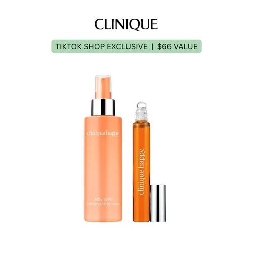 [Clinique] Happy Duo - Perfume Spray + Body Spray | Hair and Body Fragrance Mist | Women's Fragrance | Fruity Citrus-floral Scent | Mood-boosting
