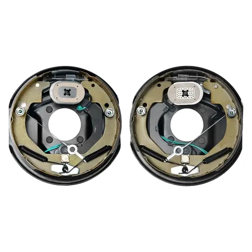 【toolupgrade】VEVOR Pair Set Electric Trailer Brake Assembly, 10"x2.25" Self-Adjusting Axle Mount Kit for 3500 lbs Axle, 4-Hole Mounting Backing Plates, 1 Right+1 Left, Diy Install Fast for Towing Tasks, Daily Adventures (Brake System Part Replacement)