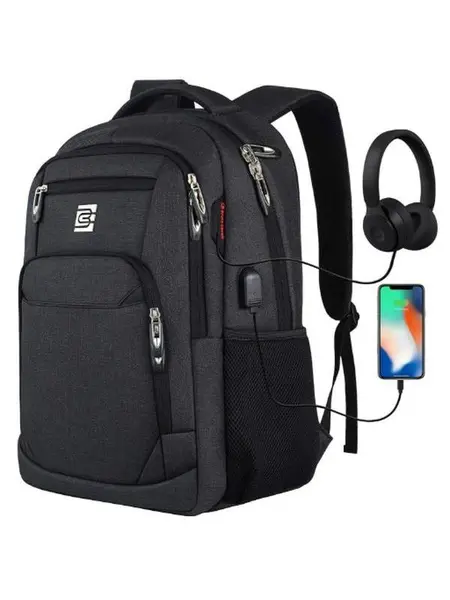 Bruno Cavalli Travel Laptop Backpack - Anti-Theft, Slim, Durable, Waterproof Computer Bag with Fixed Shoulder Strap, Fits 15.6 Inch Laptop for Men & Women (College, Business Travel Use),summerwins