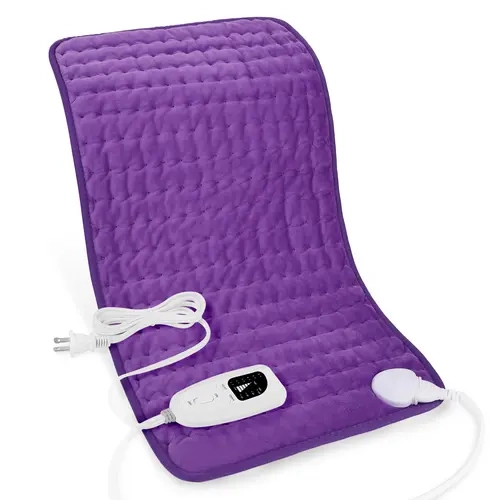Reusable Multifunctional Flannel Heating Pad with Wash-Clean Cover, 6-Speed Adjustable Temp, 4-Timer Modes, Fast Warm-Up, Auto Shutdown, Keep Warm Hot & Cold Therapies, 75in Sofa Reach, Portable, Machine Washable, Neck/Back Relief Health First Aid Supply