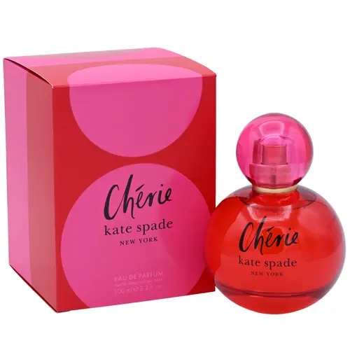 Kate Spade Cherie Women's EDP Perfume - Aromatic Fruity Floral Sweet Fruit Fragrance, Raspberry Top Note, Musk Base, 3.3/3.4 fl oz, New in Box, Long Lasting, Clean Girl Daily Use Scent, Perfumes for Women