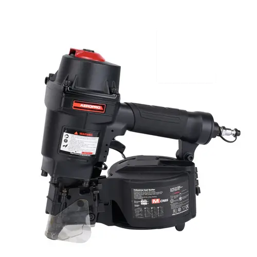 AeroPro MCN55 15-Degree Wire-Collated Pneumatic Steel Coil Nailer - Trim Tool, 1-1/4"-2-1/4" Nails, 300-350 Nail Magazine, Soft Grip, Dual Carbide Tips, Built for Pallets, Crates, Frames