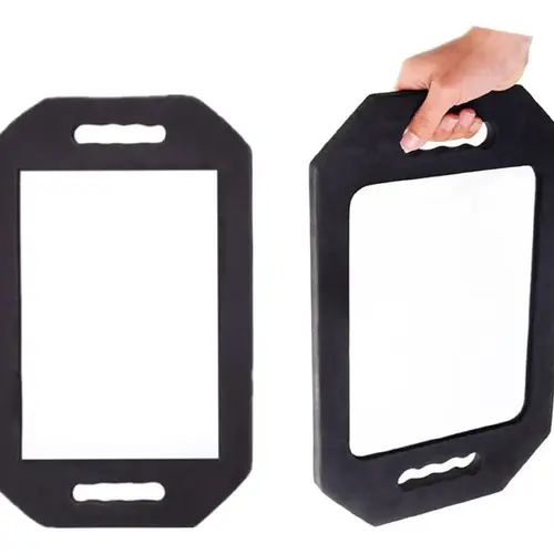Large Rectangular Handheld Mirror with Handles - Plastic (ABS) Tempered Glass, Foam Casing Protection, 0 Distortion, High-Definition, Lightweight, Better Viewing Angle, Hairstylist Salon Daily Use Beauty Accessory