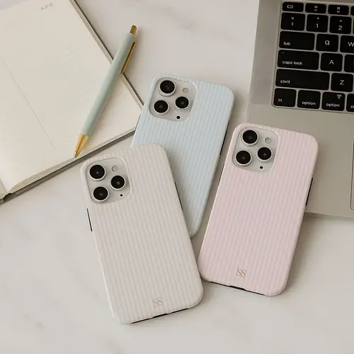 Personalized Gold Stripe Dual-Layer Silicone-Plastic Cellphone Cover - Custom Initials, Anti-Slip Surface, Easy Install, Fade Resistant, Raised Bezels, Casing for iPhone 17,16,15,14,13,12 Pro,Pro Max,Plus Handheld Devices, Mobile Accessories