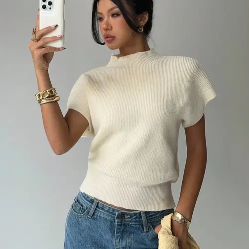 Women's Sweater Top Business Casual, Cute Summer Knitwear, Perfect for Spring & Summer, Ladies' Pullover Fashion