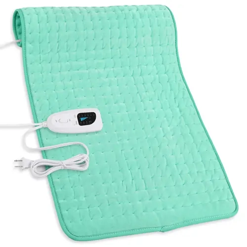 Flannel Heating Pad (Therapy Pad) for Back-Neck-Shoulders & Neck-to-Leg Use, 33x17in/24x12in Sizes, 6 Temp Levels, 4 Time Presets, Keep Warm, Portable Machine-Washable Selfcare Device, Ideal Holiday Gift for Adults, 75" Sofa Reach