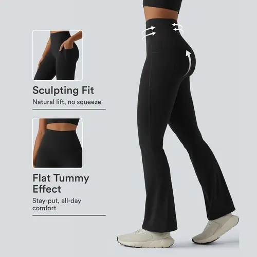 【Creator’s Pick】Halara UltraSculpt High Waisted Butt Lifting Tummy Control Bootcut Yoga Leggings with Pockets