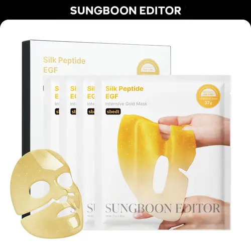 [Sungboon] EGF Gold Mask - Gold Peptide Radiance Mask for Instant Glow & Deep Hydration - Suitable for Dull Tired Dehydrated Skin