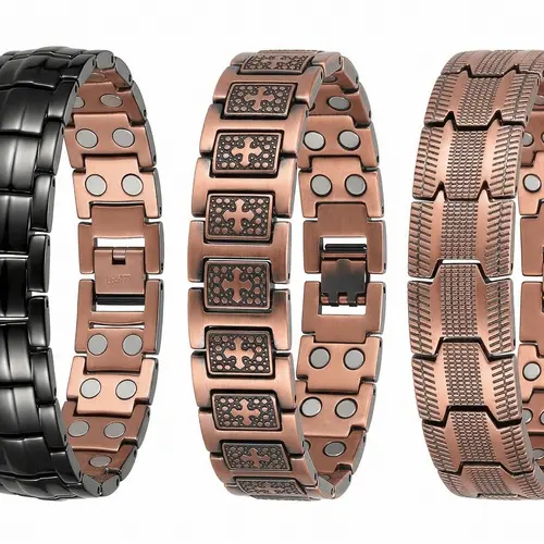 Men’s Pure Copper Bracelet - Wearable Men's Accessories, 3X Ultra Strength 3500 Gauss Neodymium Magnets, 99.99% Pure Copper, Adjustable Hypoallergenic, Unique Gifts, Mens Gifts, Accessories Adults (Valentines Day 2026 Target)