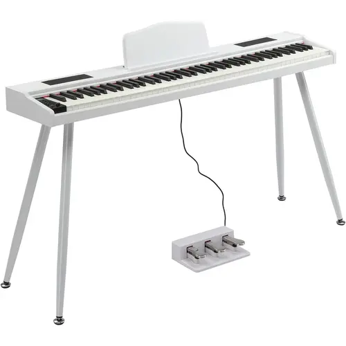 GLARRY Unisex 88-Key Semi-Weighted Portable Digital Piano Keyboard Kit - Electronic Piano Keyboard, 128 Polyphony, 128 Rhythm Modes, 15W Stereo Sound, Bluetooth, Quiet Practice Mode, Stand, Triple Pedals, Power Supply, 3.5mm Headphone Jack, for Beginners