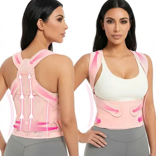 VICORRECT Pro Series Mesh Back Straightener - Shoulder Back Aligner for Adults, Breathable Posture Belt with 4 Flexible ABS Support Rods, Fully Customizable Straps, Boost Growth for Daily Activities