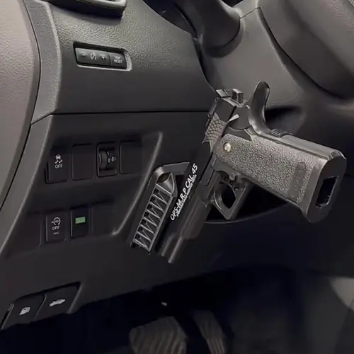 Adjustable Magnetic Quick-Draw Gun Magnet Bracket - Hidden Car Applicable Securely Stored Gun Holster, Universal Automotive Interior Mount Holder