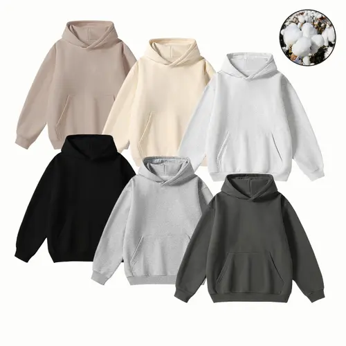 Unisex Hooded Sweatshirt Vintage-Washed Hoodie Streetwear Unisex Hooded Jacket Men's Soft Casual Fashion Top Solid Color Long Sleeve 50%Cotton50%Polyester Pullover Pullover