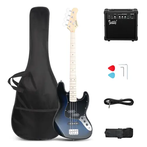 GLARRY 36in Full-Size 4-String Bass Guitar - Affordable GJazz Style/Distorted Heavy Metal Option, Beginner-Friendly, Comfortable and Easy to Play, Enriched Acoustic Experience, W/ Bag, Power Line, Tuning Wrench, TikTok Shop Back to School