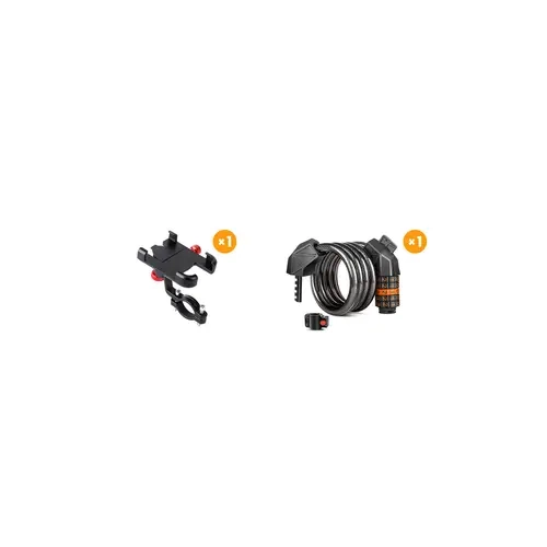 Heavy-Duty Secure Bike Accessories Set - Lock-Holder Combo, U-Lock, Security Cable, Mounting Bracket, Quick Phone Access Universal Phone Holder, Multi-Bike Friendly