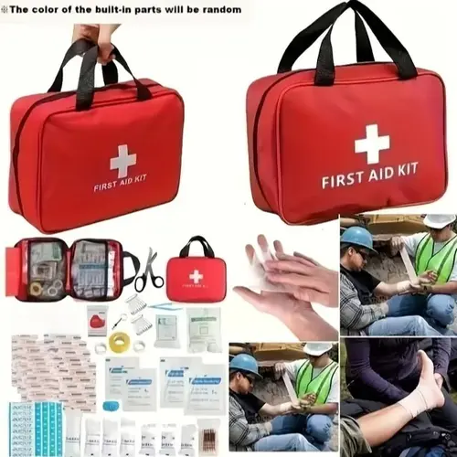330-Pack Premium Waterproof EVA Hard Shell First Aid Kit, Compact Lightweight Emergency Kit with Bandages - Great for Hiking, Camping, Road Trips