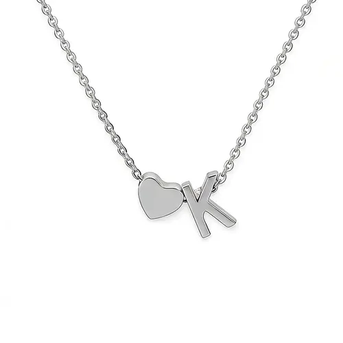 Tiny Initial Necklaces Golden Heart Letter A-Z Necklace Dainty Heart Name Necklace Personalized Initial Tag Pendant Birthday Gifts Anniversary Gifts Jewelry for Women Girls Christmas Gifts lovisa