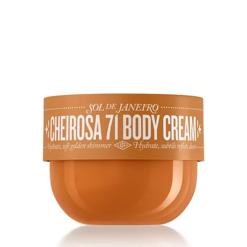 Sol de Janeiro Cheirosa 71 Limited Edition Body Cream - Lightweight Hydrating Moisturizer with Soft Golden Shimmer, Cozy Scent, All-Skin Moisture Support, Coconut-Containing Sheen for Body Care & Selfcare