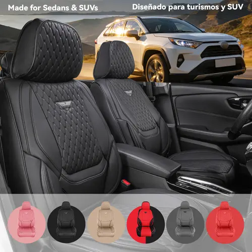 EKR Semi-Custom Deluxe 5-Seat Car Seat Covers Universal Fit Fits 80% Vehicles Waterproof Wear-Resistant Full Coverage Auto Seat Protectors Interior Upgrade for Toyota Honda Lexus Ford Kia Hyundai 2-Year Warranty fathersdaygift