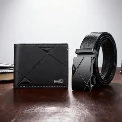 Men's Fashion Belt Set with Wallet, Western Buckle Belt, Elegant Belt Buckle, Classic Style, men accessories, pu leather belt, Perfect Gift for Valentine's Day, Father's Day, Christmas, Birthday
