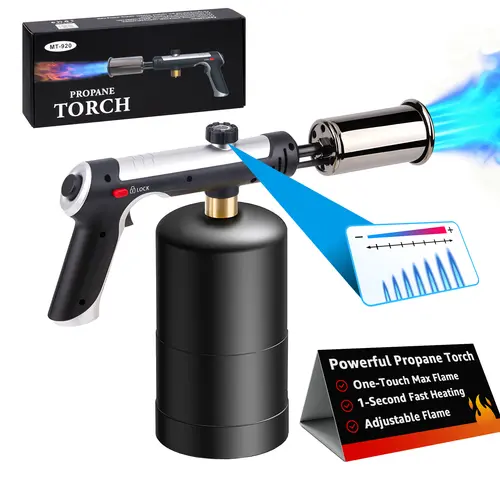 【DealsForYouDays】RIFPOD Powerful Propane Torch(Propane Tank Not Included),Outdoor Cooking Spray  Adjustable Flame, One-button Start Maximum Heat,Suitable Outdoor Weeding,BBQ, Campfires ,  Excellent Gift Christmas and New Year with Mens