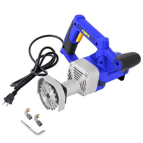 Steel Force ACTS-850 Toe Kick Power Saw - 3/8 in & 1/2 in Cutting Depth Options, 4 in Depth, Alloy Blades, 1 Diamond Blade for Tiles and Stones, Durable Blue Housing, Flush Wall Cut, Easy Brush Replacement Access, for Subfloor/Tile Removal, DIY Use