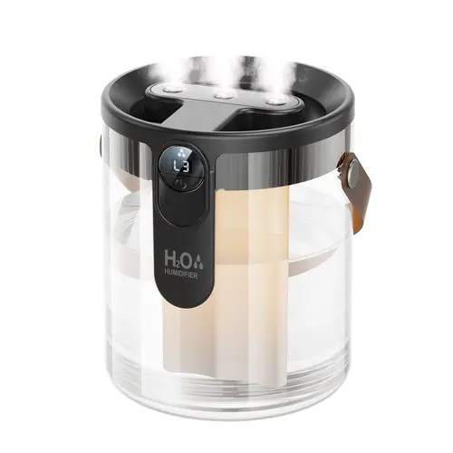 KIMMOO Smart Humidifiers for Bedroom, Rechargeable Top Fill Humidifier with Night Light, 1.4L Cool Mist Humidifier for Office Home Plant and Baby, 3-Speed Mist Control, Quiet, Auto Shut-Off