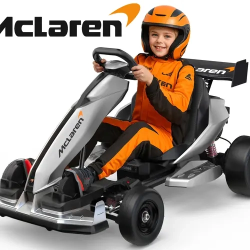 McLaren First Ride On 48V Go Kart with 15 MPH Top Speed Licensed Drift Kart for Teens 14+ 3 Speed Transmission Adjustable Seat LED Rubber Tires