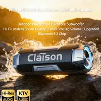 Claison Multifunctional Portable Wireless Bluetooth 5.3 Speaker - IPX6 Waterproof, 3600 mAh Rechargeable Battery, RGB LED Light, Detachable Protective Net, Audio Clarity and Bass, Android & Computers Compatible, Ideal for Camping & Gaming