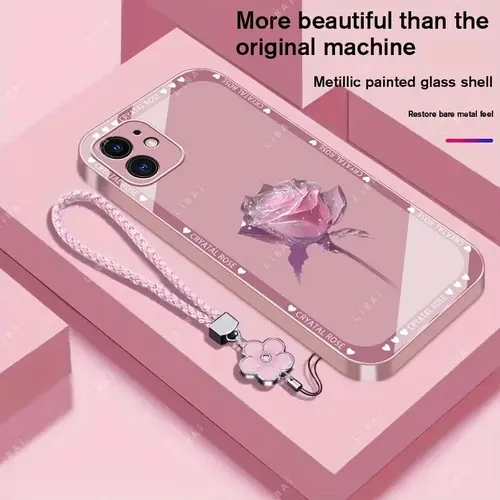 Suitable for [iPhone 11] Brand new premium phone case,  Free four-leaf clover lanyard，drop-proof and fingerprint-resistant，simple and elegant design，multiple colors available YM99