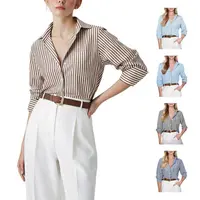 Siliteelon Striped Button Down Shirts for Women Dress Shirts for Spring and Summer Old Money Outfits Long Sleeve Collared Office Work Shirt with Pocket Comfy Business Casual & Chic | Designer Style Inspo tiktokshopspringglowup Summervibes summerwins