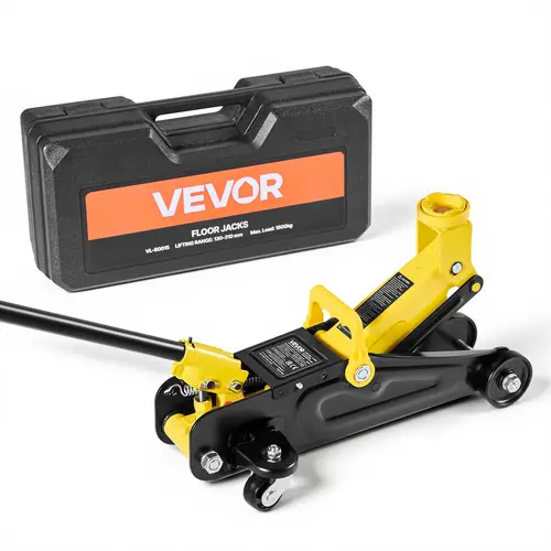VEVOR Low Profile Steel Racing Floor Jack, Car Repair Tools, Max 1.5t/1.5t Maximum Load, Single Piston Quick Lift Hydraulic Trolley, 360° Easy Mobility, 5.1-12.2 in Lift Range for Sports Cars, Compact Tool for Brake Checks, Exhaust Work