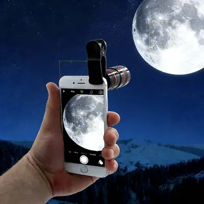 8x Optical Zoom Clip-On PVC Phone Lens Filter, No-Battery Smartphone Camera Accessory for All Cellphones with Special Effects