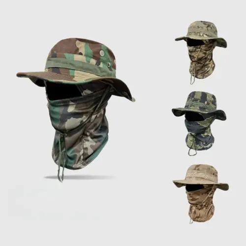 Men's Unisex Bucket Style Hat - Breathable Cooling Sun Protection Cotton Blend Wide-Brim Hat, Adjustable Windproof Drawstring, Packable for Fishing & Outdoor Trips, Fishing-Themed Fashion Accessory, Breathable Outdoor Hat