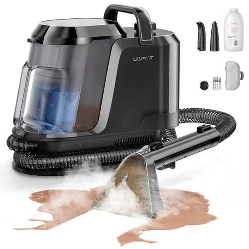 Uwant Y100 Portable Steam Carpet Cleaner - 18Kpa Powerful Spot Cleaner, Upholstery & Sofa Stain Spot Cleaner, 31x16x28cm, Car & Sofa Ready Home Appliance with Free Repairs or Replacements