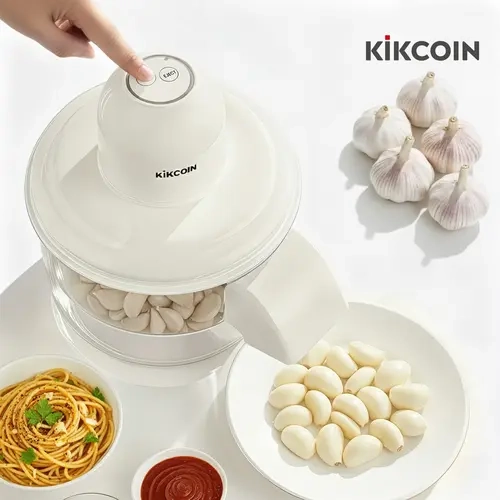 Kikcoin Rechargeable Potato & Garlic Peeling Utensil - Cream White Kitchen Gadget, Commercial & Home Use, Elderly-Friendly, Effortless Peeling with Ease, Fast Automatic Garlic Peeling, Grape Skin Removal, Simple Controls, Durable, Compact Fruit Tool