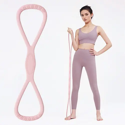 YICF Figure-8 Medical-Grade Silicone Resistance Band, Unisex Ergonomic Workout Tool, Portable At Home Gym Equipment for Yoga, Pilates & Strength Training