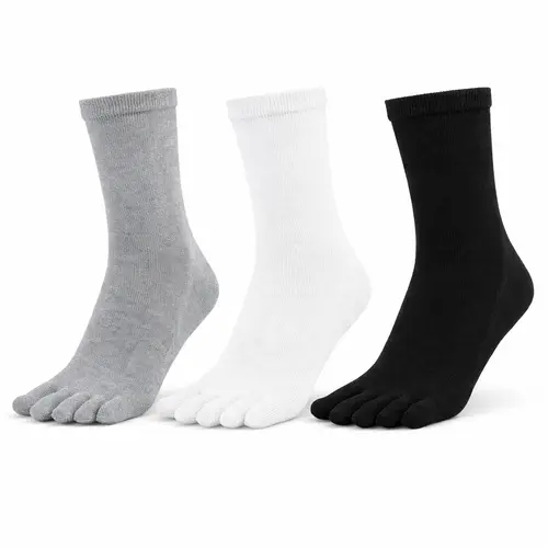 Barefoot Toe Socks Unisex Cotton for Athletic Use (Single Pair)
