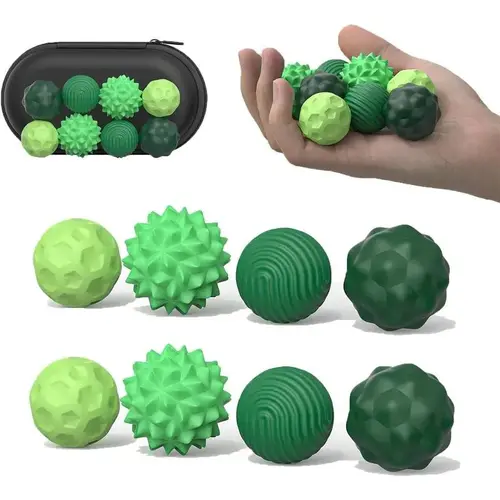 8 PCS/Set Silicone Fidget Ball Toys – Elastic Texture Sensory Toy Set | Quiet Desk Fidget for Office & Home | Assorted Colors | Relaxing Hand Toy