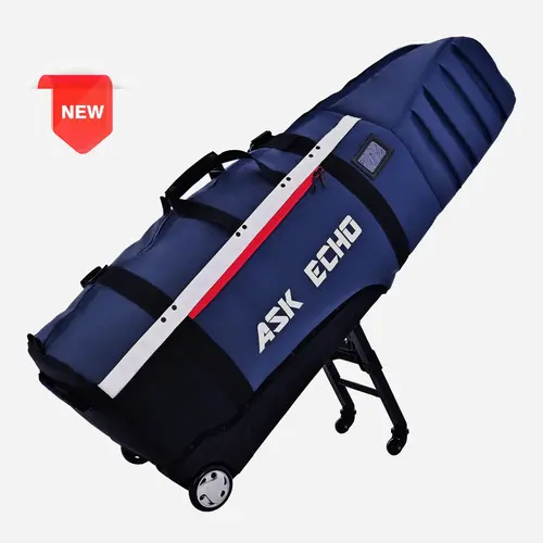 Ask Echo Locklinker StableRoller Golf Travel Bag, Golf Accessory with Transport Wheels, 55x15x18.5" Ballistic Nylon Construction, Cart/Stand Fits Design