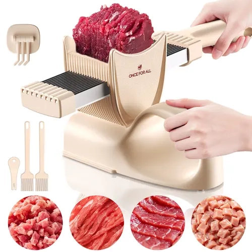 ONCE FOR ALL Manual Meat Slicer with Handle - Kitchen Gadgets, BBQ-Ready Tool for Beef/Pork/Mutton Slicing, Jerky Cutting, Home Cooking Meat Shredder