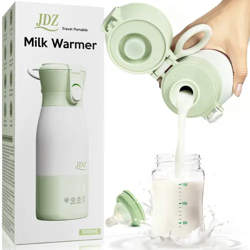 16000mAh Rechargeable Baby Bottle Warmer | 3-5 Mins Fast Heating Baby-Safe | 17oz with Timer & Temp Control for Travel, Breast Milk, Formula
