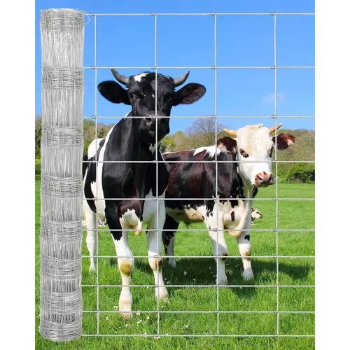 Garvee Heavy Duty Galvanized Steel Welded Wire Fencing - 4Ft x 328Ft-1,23, Zinc Coated Mesh with Scientific Gradient Design, Twist-Tight Joints, 23% Thicker for Strength, Keeps Deer, Goats, Sheep Securely In, for Yard & Garden Protection