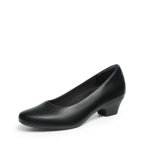 Dream Pairs Women's Stylish Elegant Low Block Heeled Footwear - Closed Round Toe, Arch Support, 3D Cushioned Insole, Breathable Liner, Quiet Lightweight Outsole, Secure Heel Fit, Soft All-Day Comfort for Workdays Events