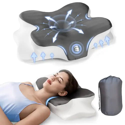Butterfly-Shaped Neck Pillow with Storage Bag, Supportive Memory Foam Travel Neck Cushion with Washable Silk Pillowcase, Ideal Gift for Birthdays, Valentine's Day and Christmas, Suitable for Side and Back Sleepers at Home, Travel and Camping