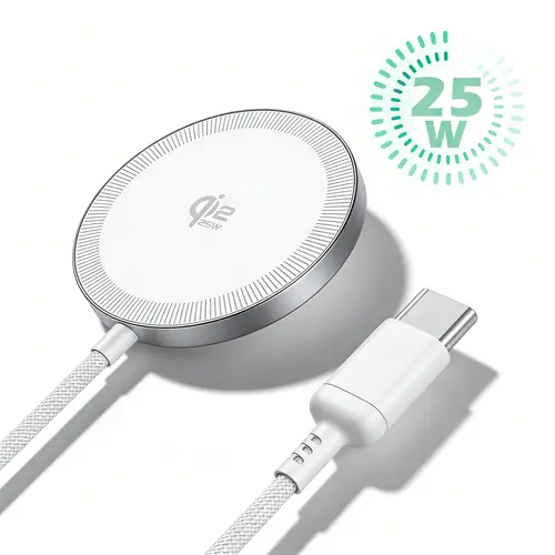 25W/15W Wireless Charger Pad, Qi2 & Qi2.2 Certified Magnetic Phone Charger, MagSafe Compatible Charging Station for iPhone 17/16/15/14/13/12 Series & AirPods Pro/3/2 (Charger Not Included)