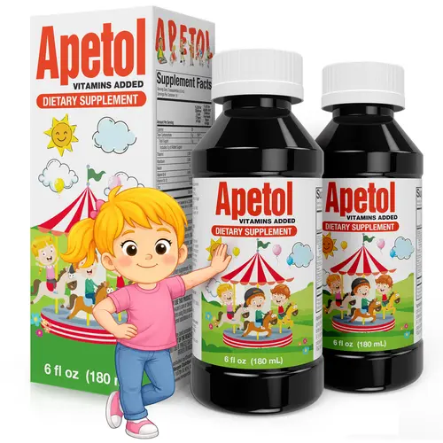 APETOL Edible Zinc-Infused Vitamin Liquid Dietary Supplement - Kids' Appetite Booster, Brain Health Support, US Healthcare-Backed, 6 Fl Oz, 2-Pack, Dietary Vitamins for Adults, Immune Support, Helps Protect Cells, Enhances Memory Function
