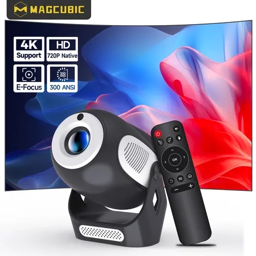 HY300X Projector 4K Decode  Electric Focus 300ANSI 1280*720P Allwinner H713 BT5.0 Built-in Speaker Home Cinema Outdoor portable Panda Color Projetor #SohoChic