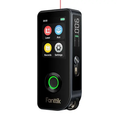 【DealsForYouDays】Fanttik A11 Ultra 3-in-1 Laser Measuring Tool - 197Ft Rechargeable Range Finder with IPS Touch Screen, Side LCD, Wheel Roller, 3-Axis Self Levelling Laser Leveler Tool, User-Friendly Interface, Portable for Home DIY, Portable Laser Level