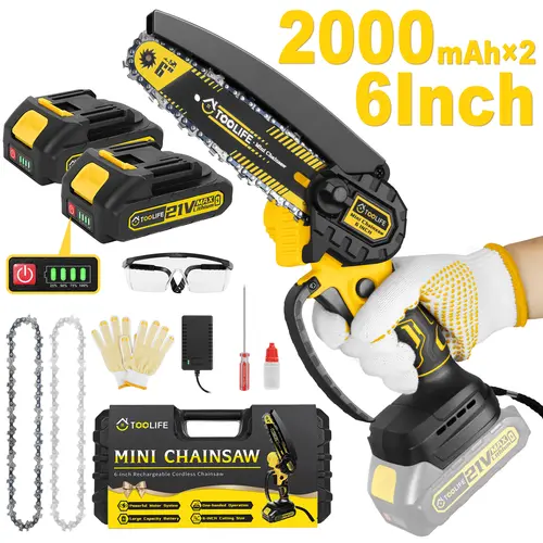 【DealsForYouDays】TOOLIFE 6 Inch Mini Chainsaw, New for 2026, Cordless Battery Powered, Hand Held Saw for Wood/Trees Trimming, Sawzall for Household and Garden